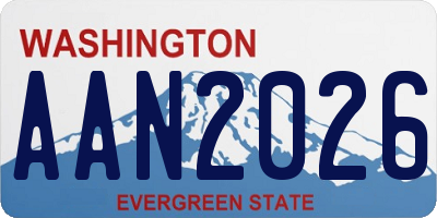 WA license plate AAN2026
