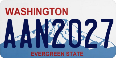 WA license plate AAN2027
