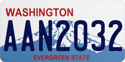 WA license plate AAN2032