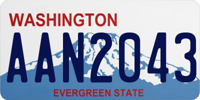 WA license plate AAN2043