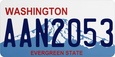 WA license plate AAN2053