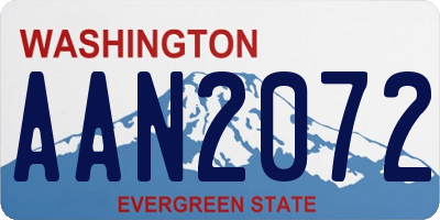 WA license plate AAN2072