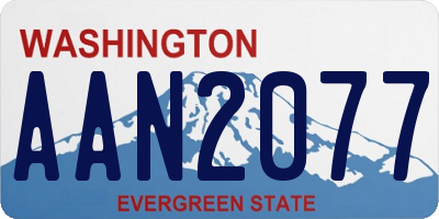 WA license plate AAN2077