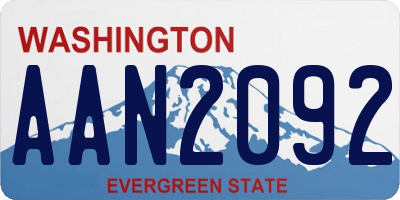 WA license plate AAN2092