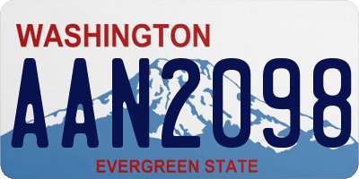 WA license plate AAN2098