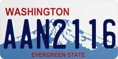 WA license plate AAN2116