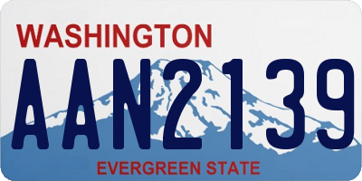 WA license plate AAN2139