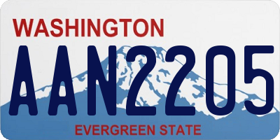 WA license plate AAN2205