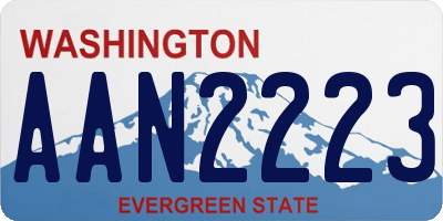 WA license plate AAN2223