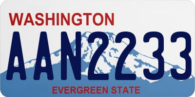 WA license plate AAN2233