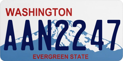 WA license plate AAN2247