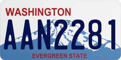 WA license plate AAN2281