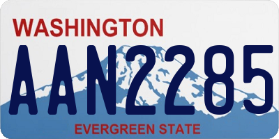 WA license plate AAN2285