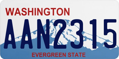 WA license plate AAN2315