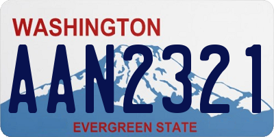 WA license plate AAN2321