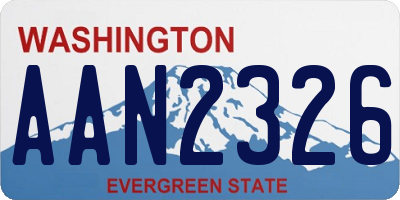 WA license plate AAN2326