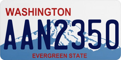 WA license plate AAN2350