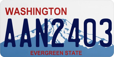 WA license plate AAN2403