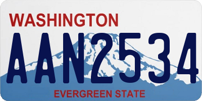 WA license plate AAN2534