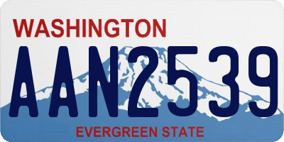 WA license plate AAN2539
