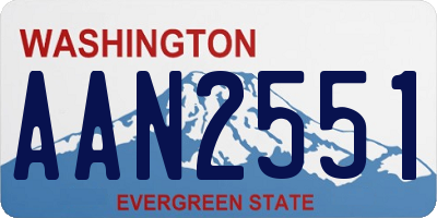 WA license plate AAN2551