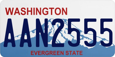 WA license plate AAN2555