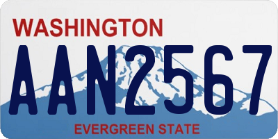 WA license plate AAN2567