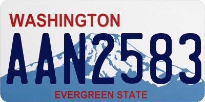 WA license plate AAN2583