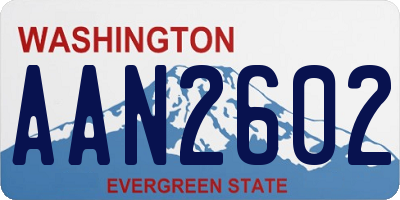 WA license plate AAN2602