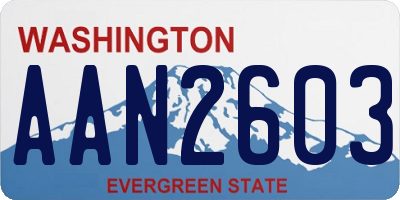WA license plate AAN2603