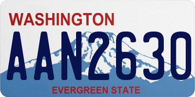 WA license plate AAN2630