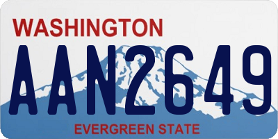 WA license plate AAN2649