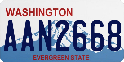 WA license plate AAN2668