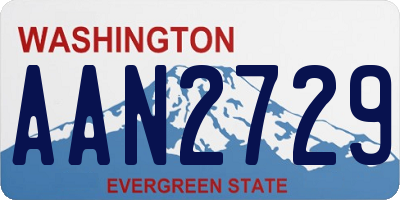 WA license plate AAN2729