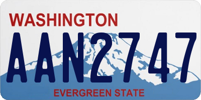 WA license plate AAN2747
