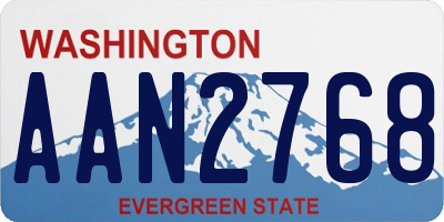 WA license plate AAN2768