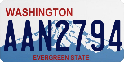 WA license plate AAN2794