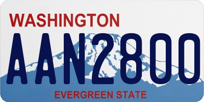 WA license plate AAN2800