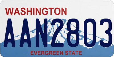 WA license plate AAN2803