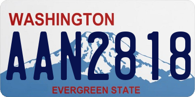 WA license plate AAN2818