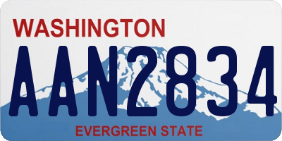 WA license plate AAN2834