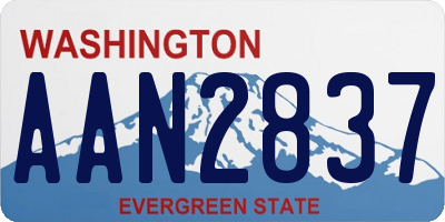 WA license plate AAN2837