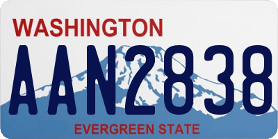 WA license plate AAN2838