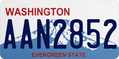 WA license plate AAN2852