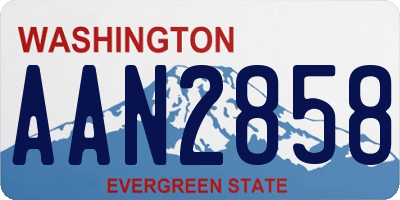 WA license plate AAN2858