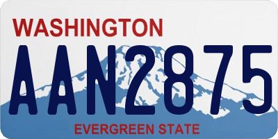 WA license plate AAN2875