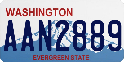 WA license plate AAN2889