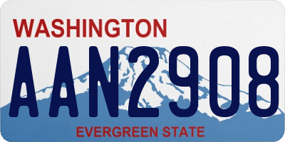 WA license plate AAN2908