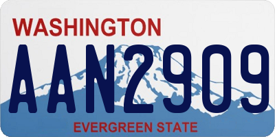 WA license plate AAN2909