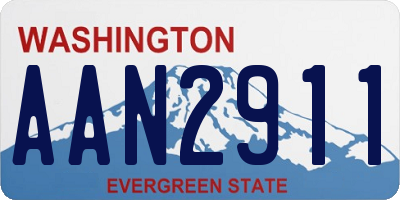 WA license plate AAN2911